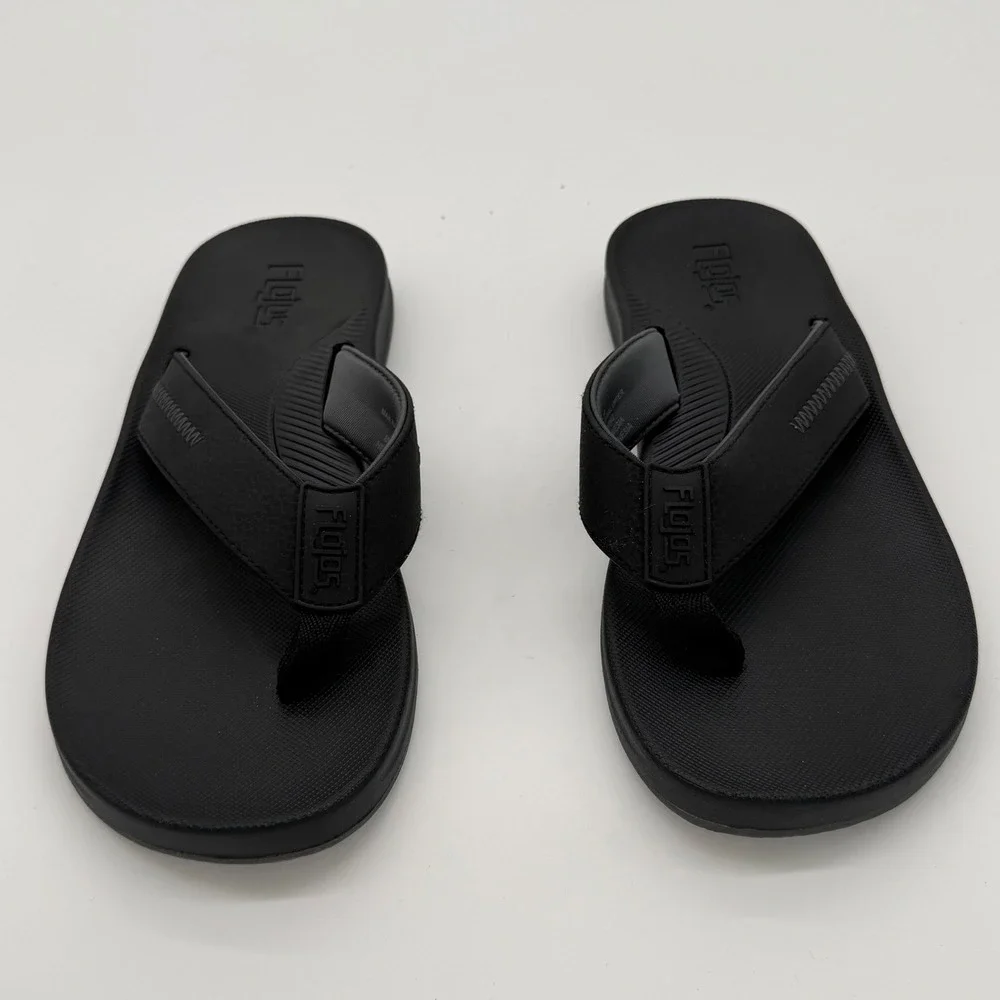 Flojos Mens Fiesta 2.0 Flip Flops Black Casual Thong Sandals Size 10 3042